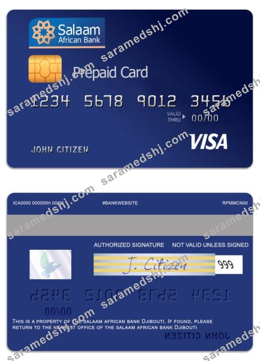 Djibouti The Salaam African bank visa prepaid card